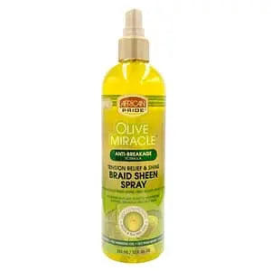 African Pride Olive Miracle Anti-Breakage Braid Sheen Spray 12oz