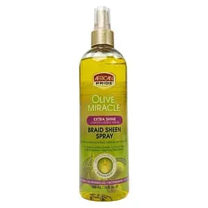 African Pride Olive Miracle Extra Shine Braid Sheen Spray 12oz