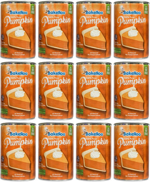 (Case of 12) Bakeroo Tinned Pumpkin Puree (Pumpkin Pie Filling) - 425g, 100% Natural