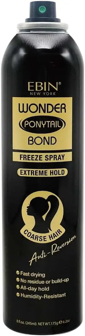 Ebin Wonder PonyTail Bond Freeze Spray Extreme Hold 8fl.oz