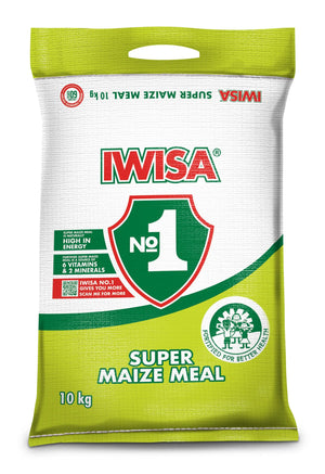 Iwisa, Super Maize Meal South African Food Staple Food from South Africa,10kg, white