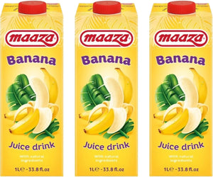 Maaza Banana Juice Drink 1Ltr | PACK OF 3 | Fruit Drink | Gluten Free | Vegan.