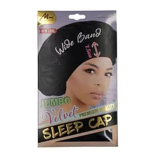 Murry Wide Band Jumbo Velvet Sleep Cap M8001BLK