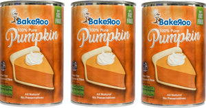 (Pack of 3) Bakeroo Tinned Pumpkin Puree (Pumpkin Pie Filling), 100% Natural - 425g