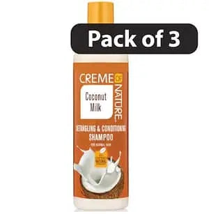 (Pack of 3) Creme Of Nature Coconut Milk Detangling & Conditioning Shampoo12fl.oz