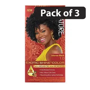 (Pack of 3) Creme of Nature Exotic Shine with Argan Oil Intense Black 1.0