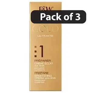 (Pack of 3) Fair & White Gold Ultimate 1 Prepare Brightening Cream with AHA 75ml