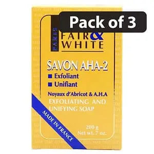 (Pack of 3) Fair and White Savon AHA2 Exfoliating & Unifying Soap 200g