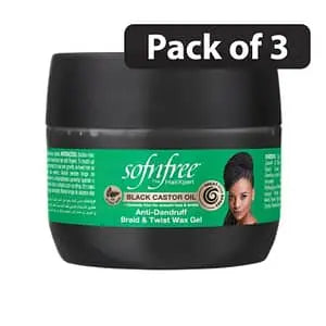 (Pack of 3) SofnFree BCO Braid & Twist Wax Gel 125ml